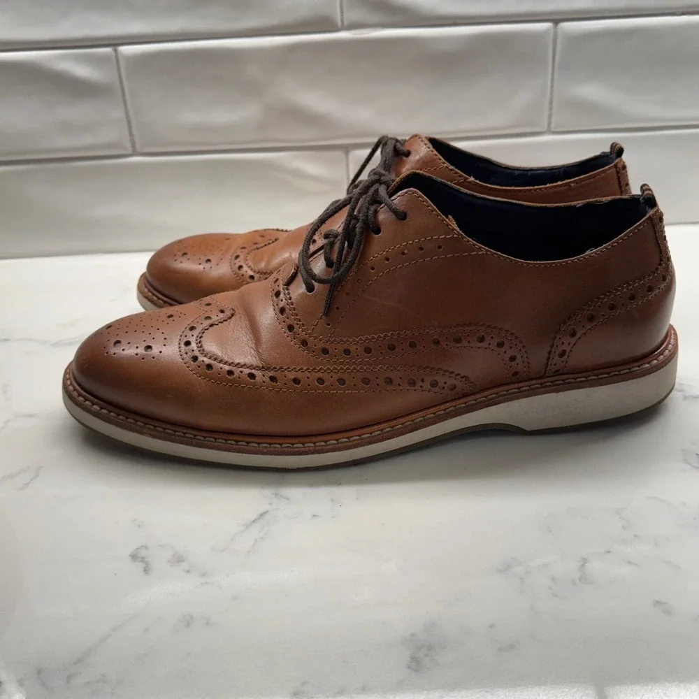 Cole Haan Wingtip Shoes Mens‎ 9.5 Brown Leather Casual Comfort Office